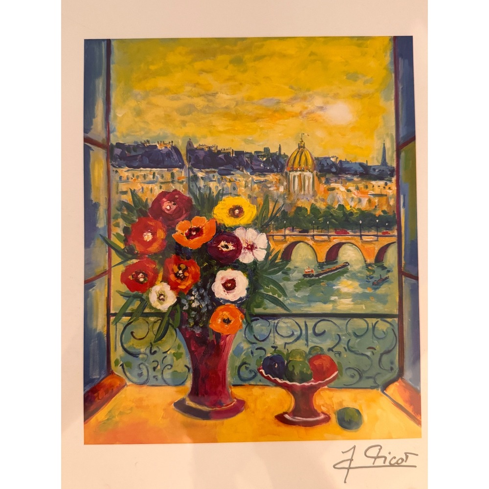 Jean-Claude Picot La Fenetre ouverte 2021 Lithograph COA Park West Paris Art
